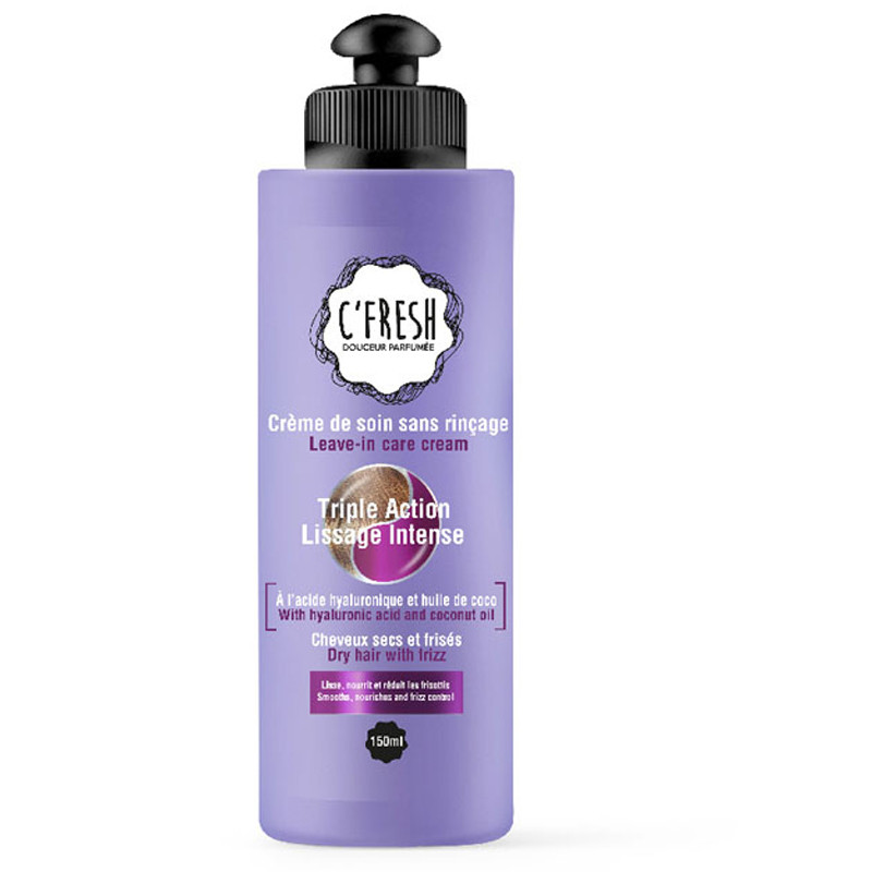 C'fresh Crème Soin Sans Rinçage Triple action lissage intense 150ML en Tunisie C'fresh Crème Soin Sans Rinçage Triple action lissage intense 150ML en Tunisie