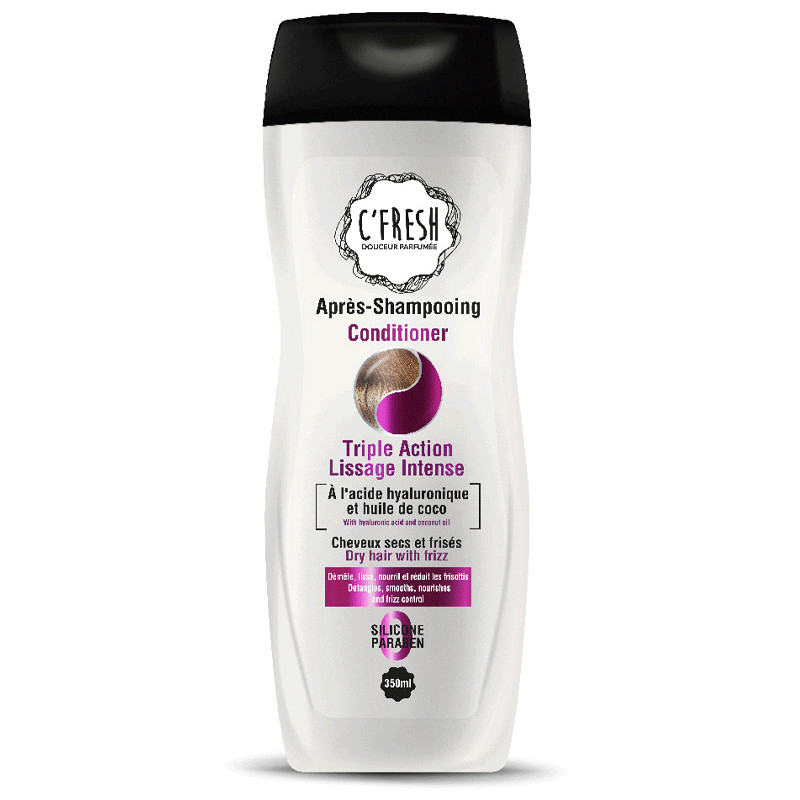 C'fresh Après-shampooing Triple Action Lissage Intense Pour Cheveux Secs Et Frisés 350ml EN Tunisie C'fresh Après-shampooing Triple Action Lissage Intense Pour Cheveux Secs Et Frisés 350ml EN Tunisie