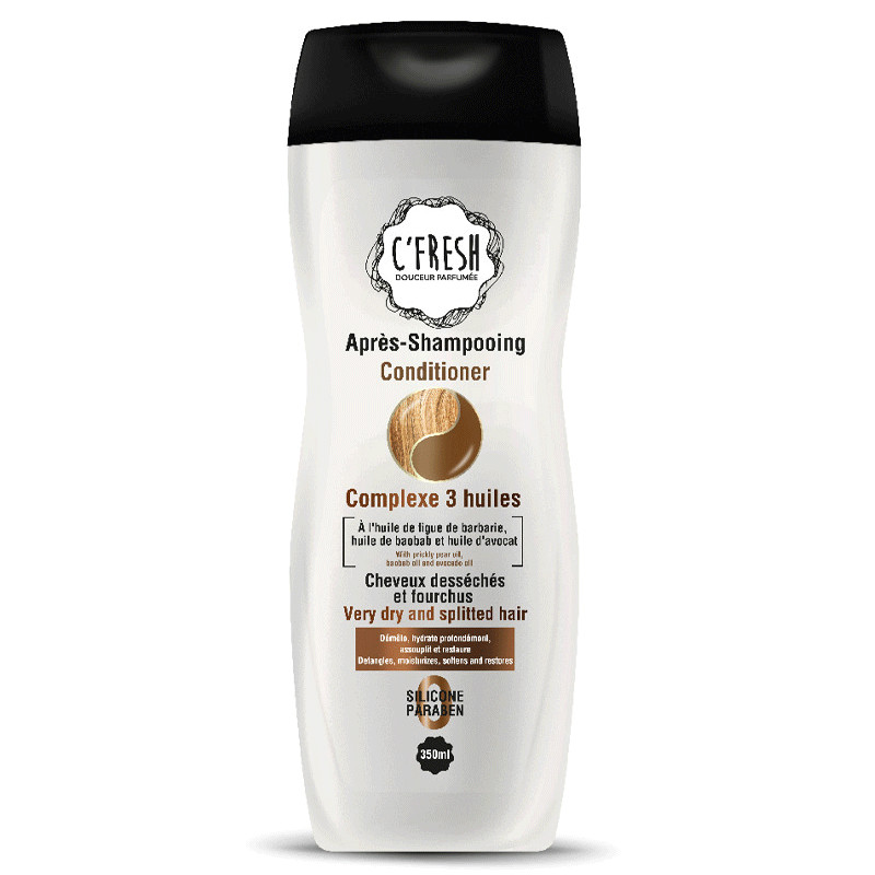 C'fresh Après-shampooing Complexe 3 Huiles Pour Cheveux Desséchés Et Fourchus 350ml EN Tunisie C'fresh Après-shampooing Complexe 3 Huiles Pour Cheveux Desséchés Et Fourchus 350ml EN Tunisie