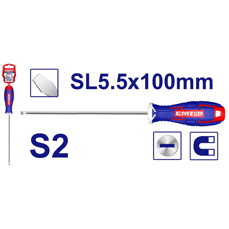 Tournevis Français EMTOP ESDRSL5402 Bleu en Tunisie