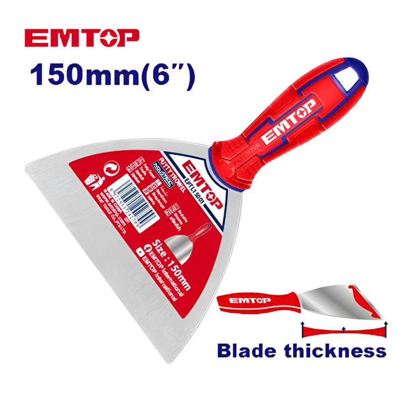 Couteau à Mastic 150mm Emtop EPTL15001 Rouge en Tunisie