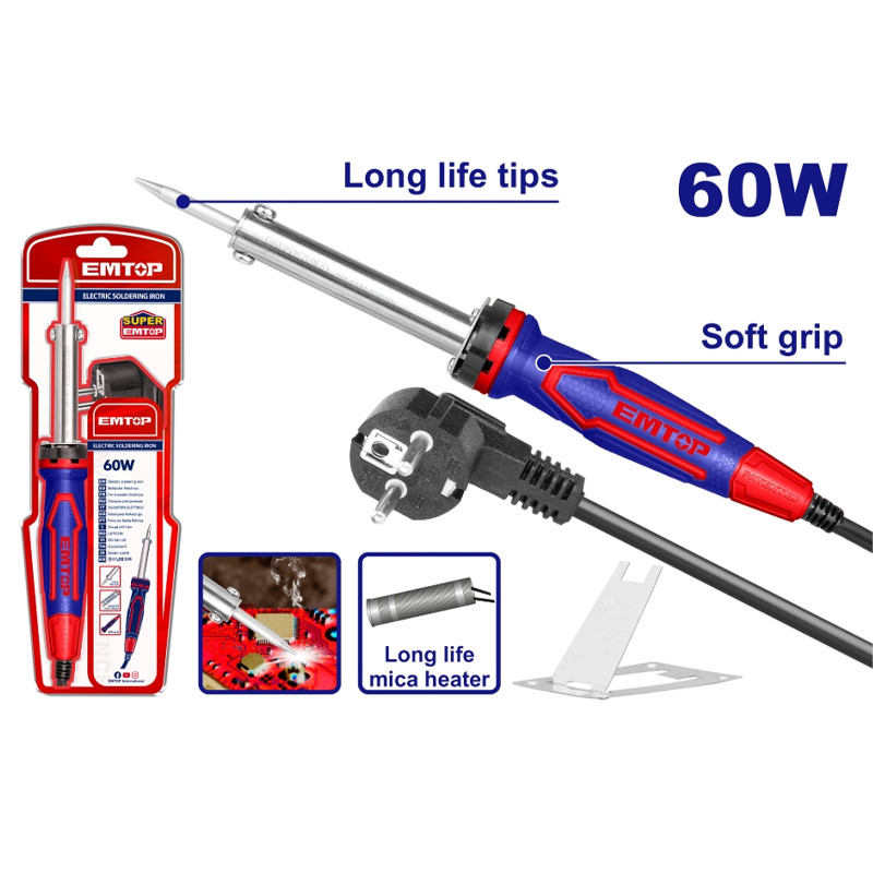 Fer À Souder Électrique Emtop EESL6010 60W Bleu en Tunisie