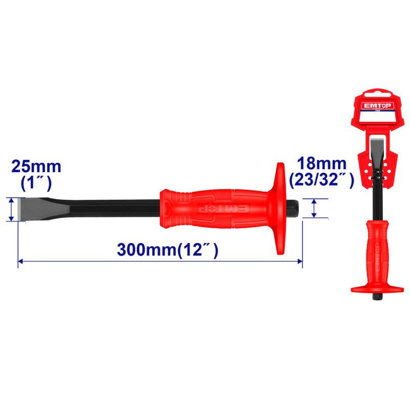 Burin De Maçon Plat Emtop ECCL251801 Rouge en Tunisie