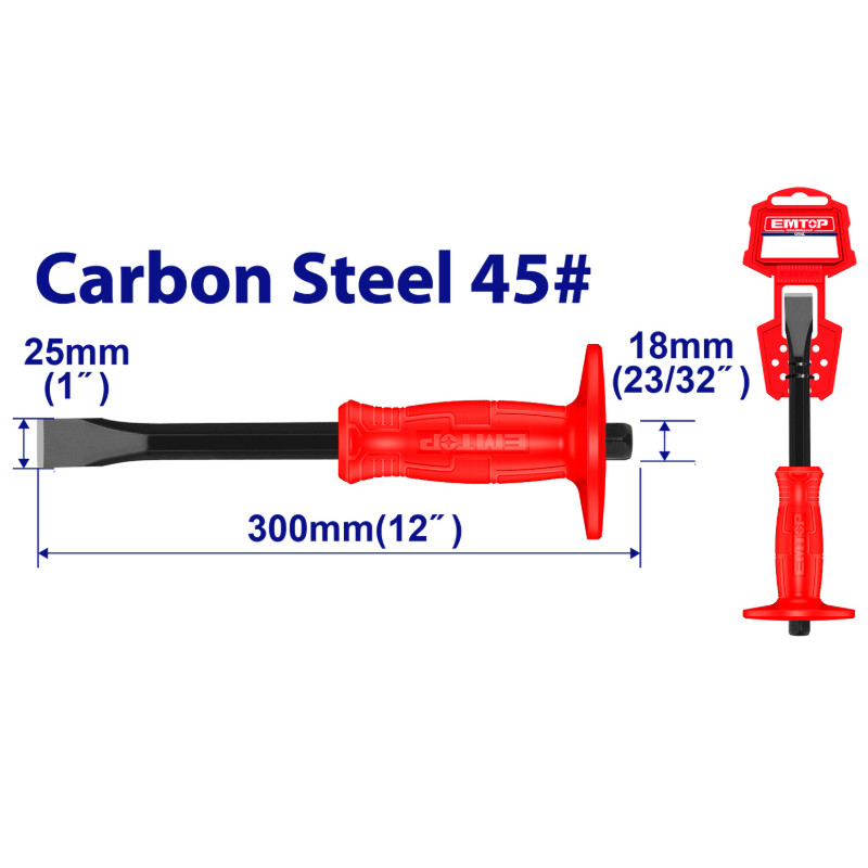 Burin De Maçon Plat Emtop ECCL251801 Rouge en Tunisie