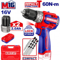 Perceuse A Percussion Emtop ECIDL16682 16V Bleu en Tunisie