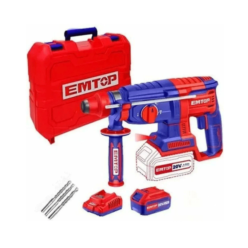 Perforateur Sds Emtop ELRH201881 20V Rouge en Tunisie