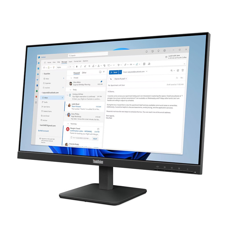 Ecran Lenovo Thinkvision S24-4E 23.8'' FHD 100Hz IPS Noir En Tunisie