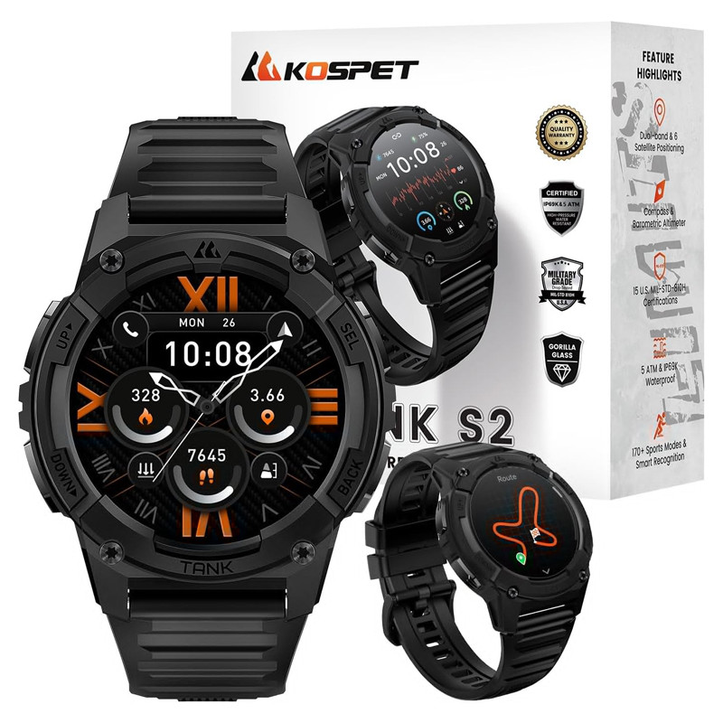 Montre Connectée Kospet Tank S2 Noir