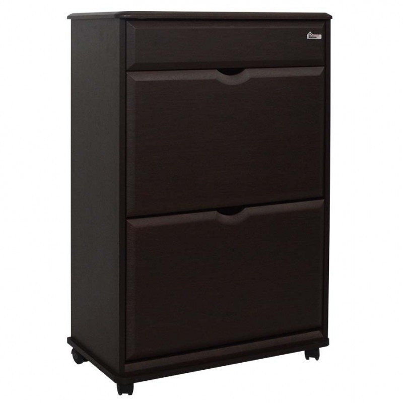 Porte Chaussures  2 Portes + 1Tirroir PVC Chene Brut