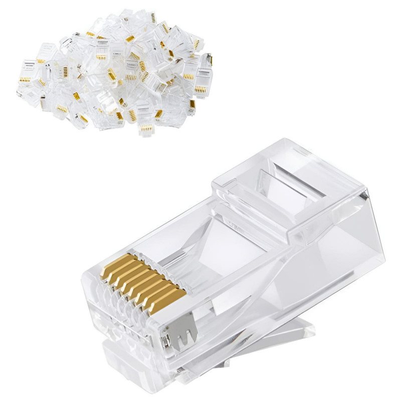 Pack De 100 Connecteurs RJ45 UTP Transparent en Tunisie