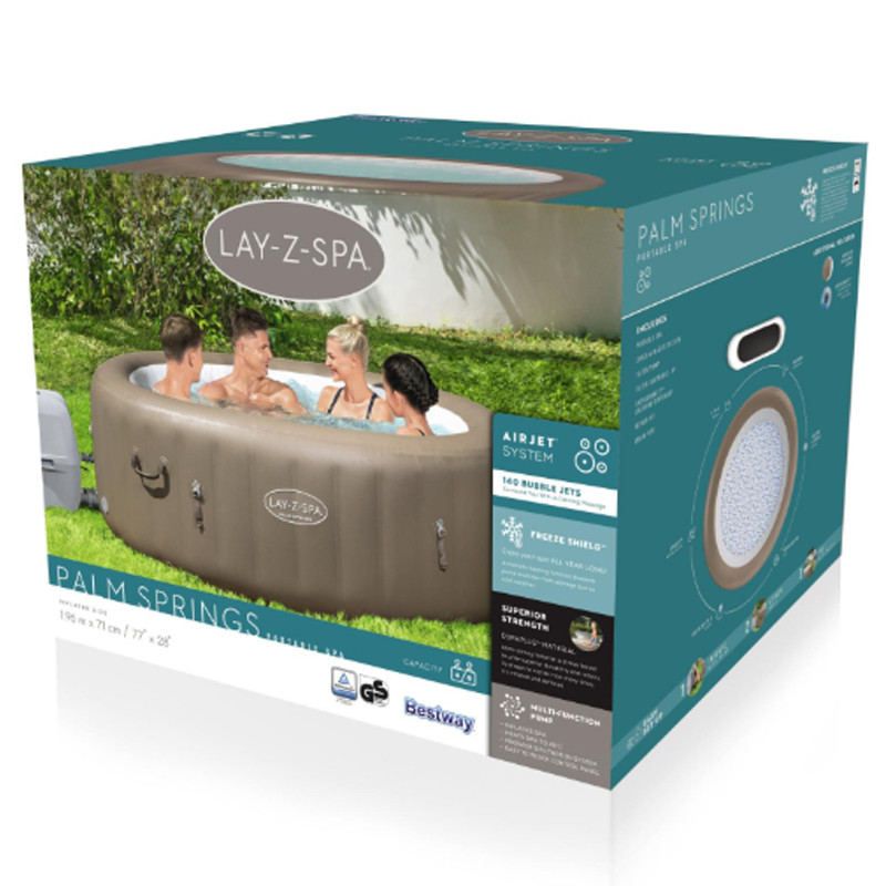 Spa Gonflable Bestway Lay-Z-Spa 60017 4 Places Rond Beige