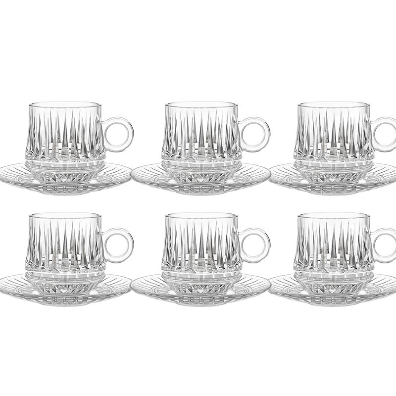Coffret De 6 Tasses à Café City Glass Sicily 8.5cl Transparent  EN Tunisie