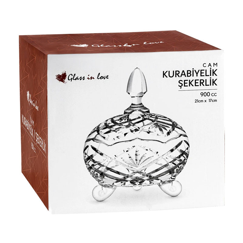 Bonbonnière Glass In Love 21x17 CM En Verre en Tunisie