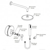 Kit Mitigeur De Douche Sopal Encastré Avec Inverseur Bizerte 06CZA04 Silver