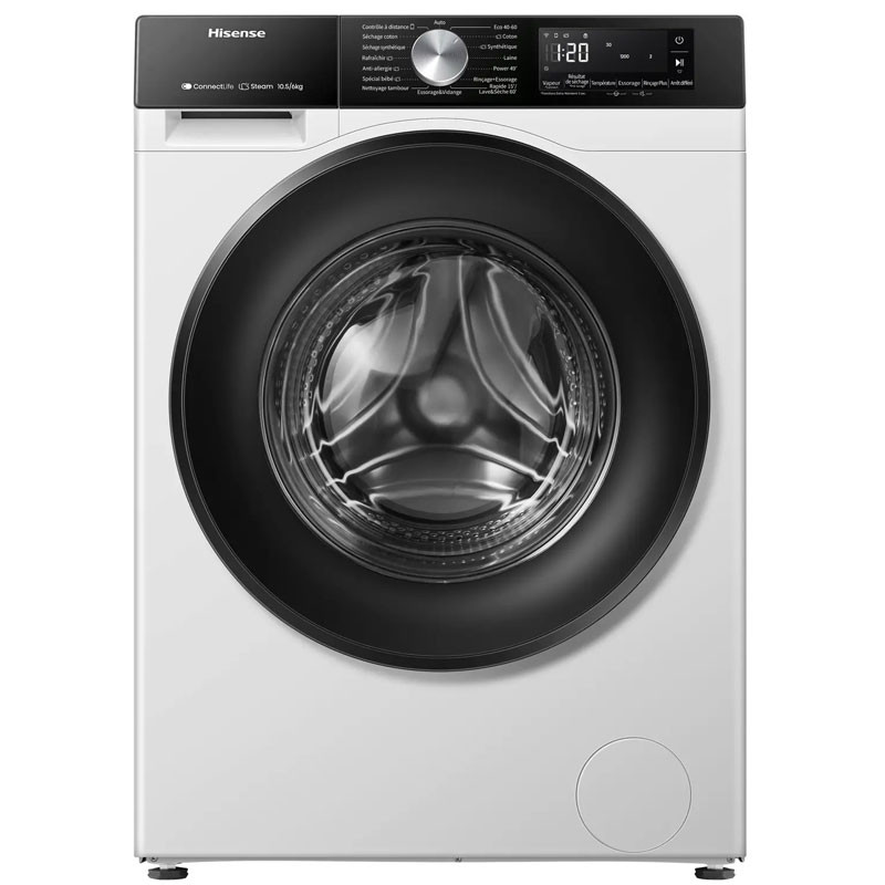 Machine à Laver Frontale Hisense WF3S1043BW 10.5Kg Smart  Blanc en Tunisie