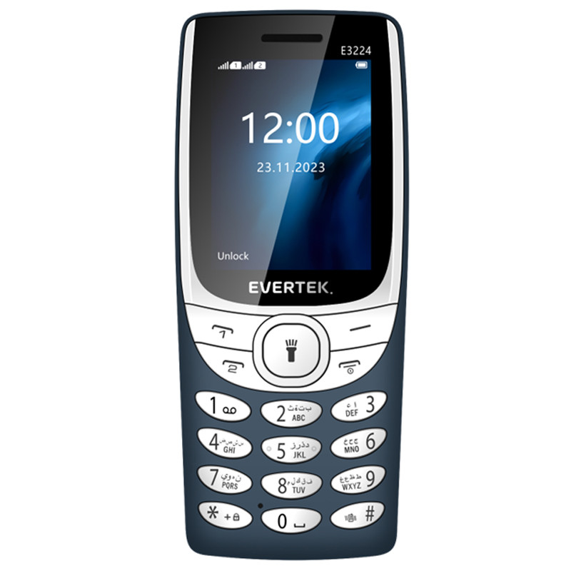 Téléphone Portable Evertek E3224 24Mo Bleu en Tunisie