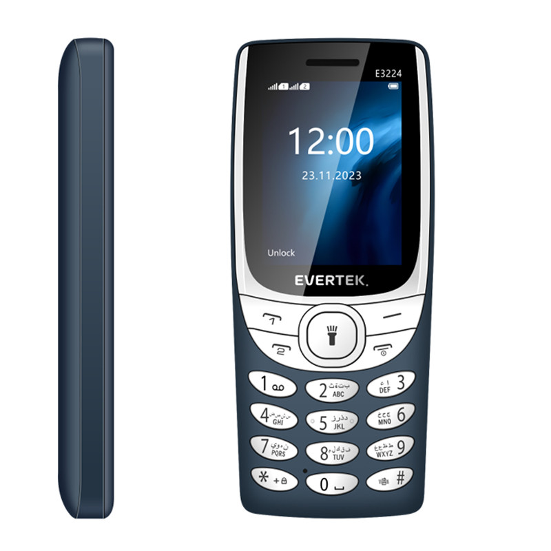 Téléphone Portable Evertek E3224 24Mo Bleu en Tunisie