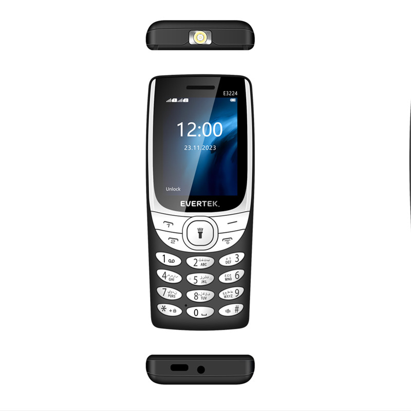 Téléphone Portable Evertek E3224 24Mo Noir en Tunisie