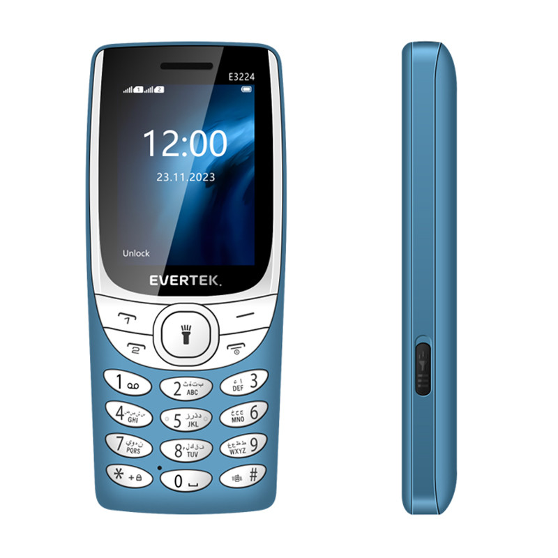 Téléphone Portable Evertek E3224 24Mo Bleu Clair en Tunisie