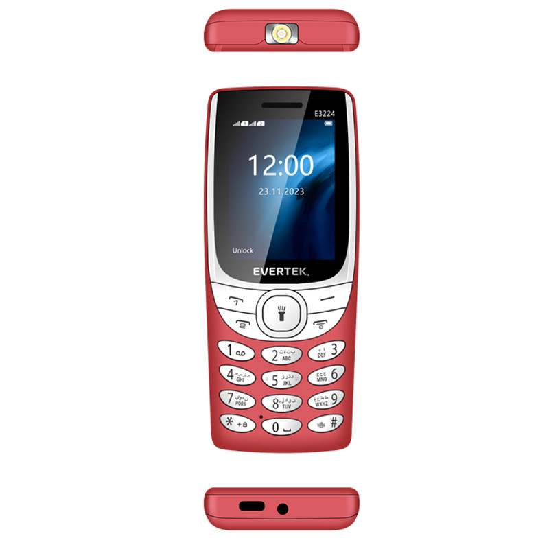 Téléphone Portable Evertek E3224 24Mo Rouge en Tunisie