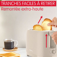 Grille Pain Moulinex Morning LT2M0B10 850W Gris Chaud en Tunisie