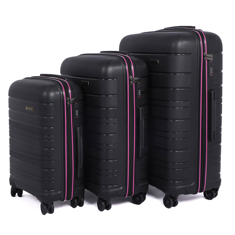 Set De 3 Valises Incassable Starbag Noir & Rose en Tunisie