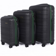 Set De 3 Valises Incassable Starbag Noir & Vert en Tunisie