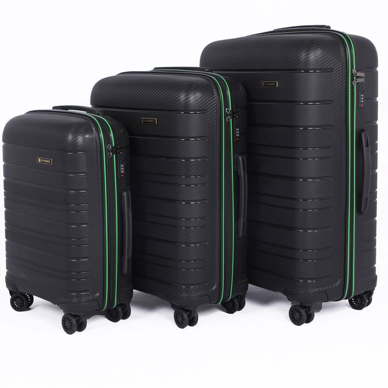 Set De 3 Valises Incassable Starbag Noir & Vert en Tunisie