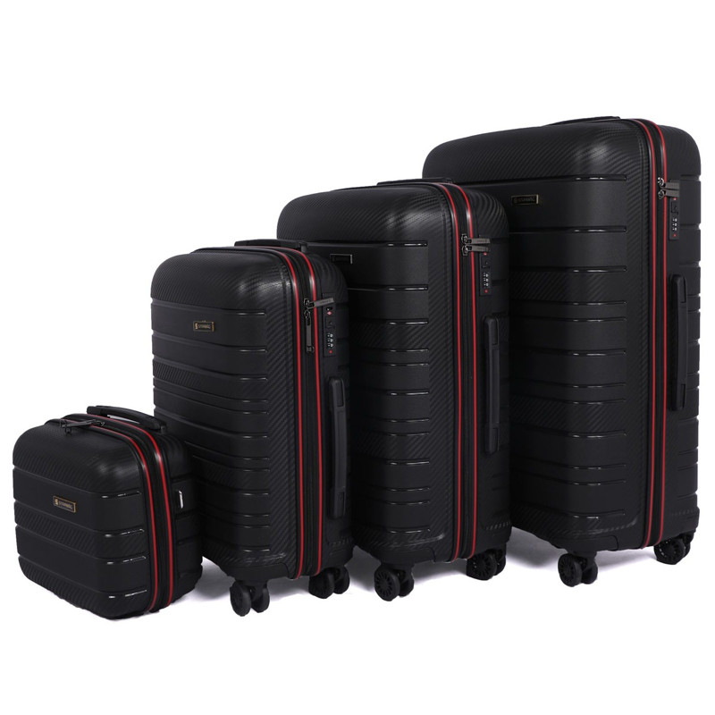 Set De 4 Valises Incassable Starbag Noir & Rouge en Tunisie