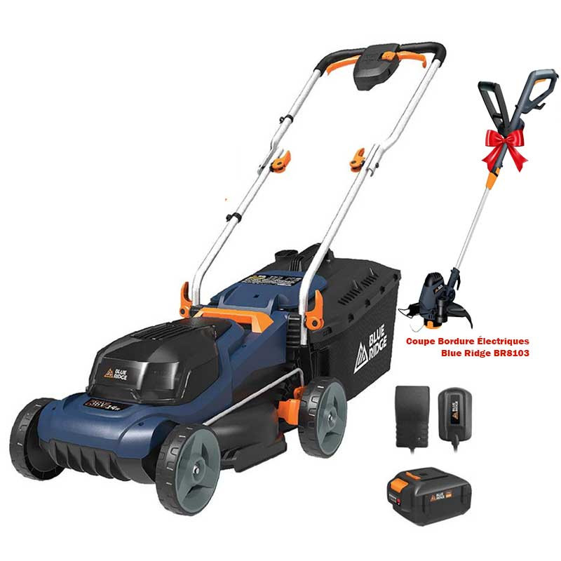 Tondeuse à Gazon Sans Fil Blue Ridge BR8761 Bleu