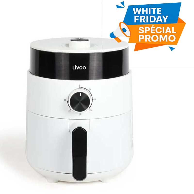 Friteuse Sans Huile Livoo 2.5 Litres 1200 W Blanc DOC256