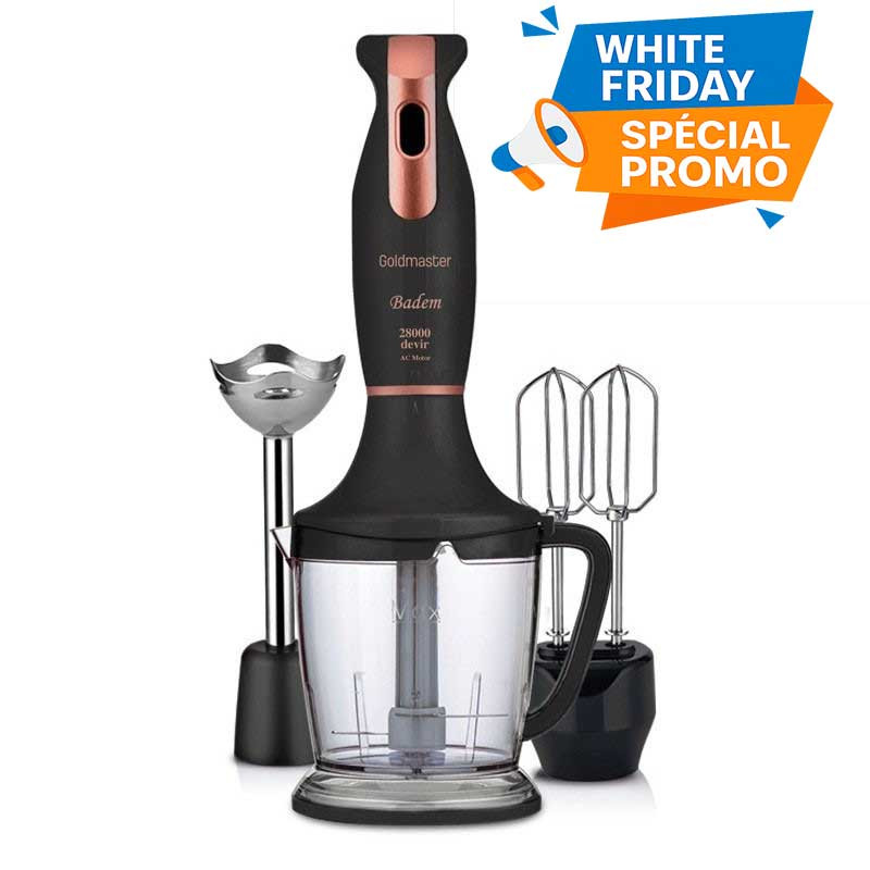 Mixeur 3en1 GoldMaster Badem 500 W Noir GM-7234G en Tunisie