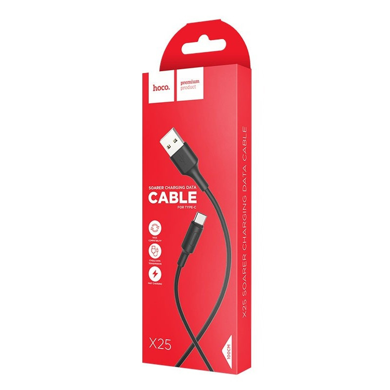 Câble Chargeur Hoco X25 Type-C 10W Noir En Tunisie