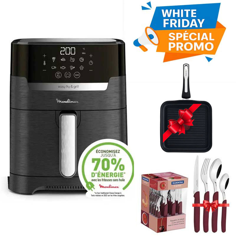 Friteuse Sans Huile Moulinex Easy Fry & Grill Digital EZ505810 1550 W Noir en Tunisie