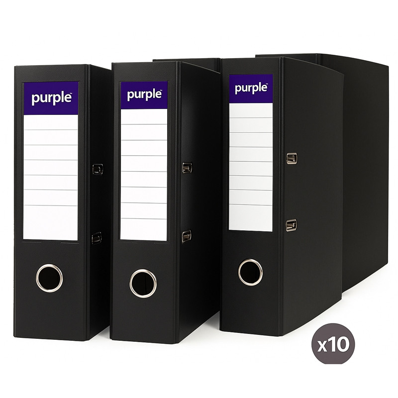 Pack de 10 Classeur à Levier Purple Essential Dos 75mm Noir En Tunisie