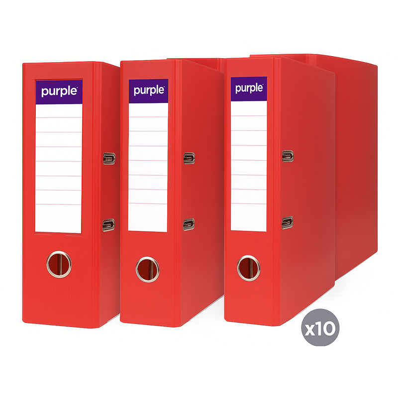 Pack de 10 Classeur à Levier Purple Essential Dos 75mm Rouge En Tunisie
