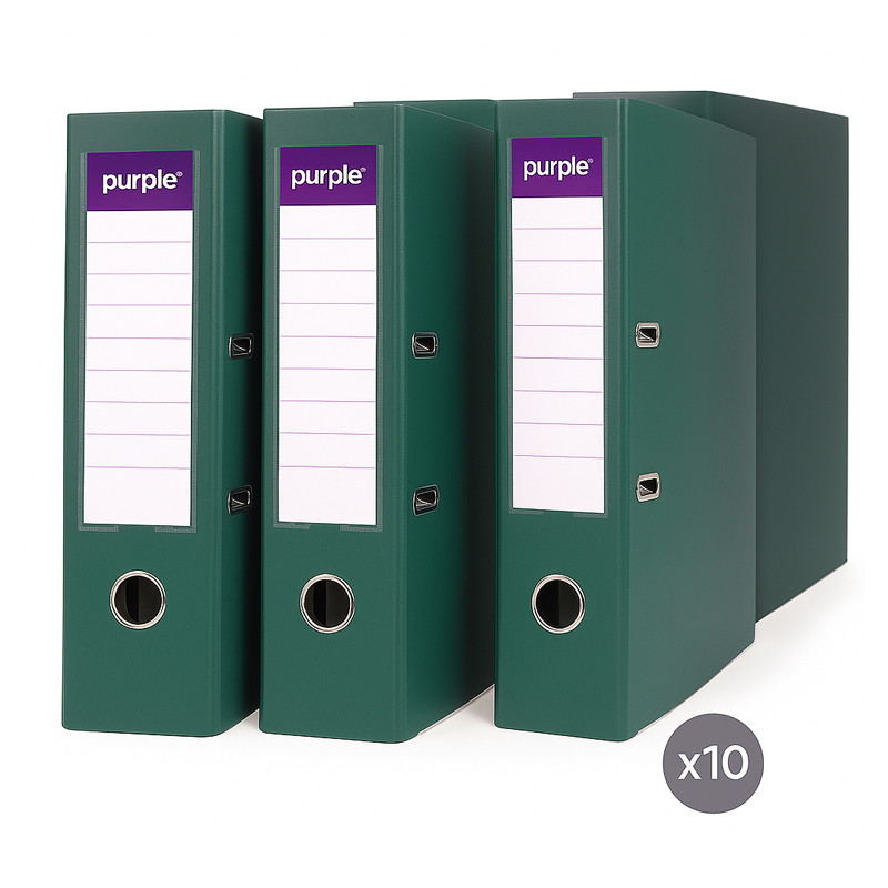 Pack de 10 Classeur à Levier Purple Essential Dos 75mm Vert En Tunisie