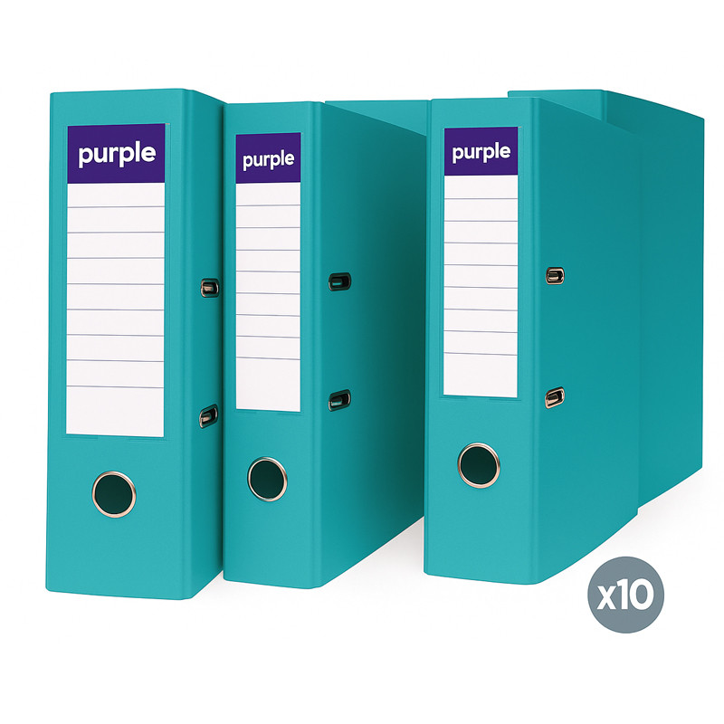 Pack de 10 Classeur à Levier Purple Essential Dos 75mm Turquoise En Tunisie