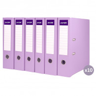 Pack de 10 Classeur à Levier Purple Essential Dos 75mm Violet Pastel En Tunisie