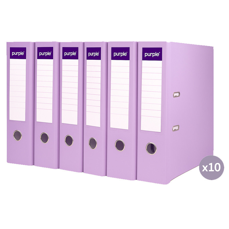 Pack de 10 Classeur à Levier Purple Essential Dos 75mm Violet Pastel En Tunisie