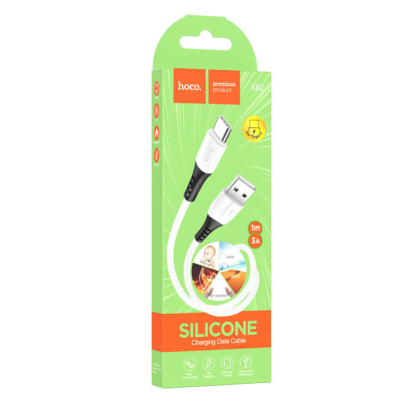 Câble Chargeur Hoco X82 USB Vers Type-C Blanc En Tunisie