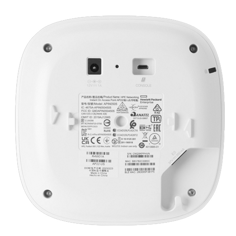 Point D'accès Intérieur HPE Networking Instant On 2x2 Wi-Fi 6 (RW) AP22 en Tunisie