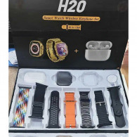 Coffret Montre Connectée H20 + 7 Bracelets + Airpods Noir en Tunisie