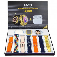 Coffret Montre Connectée H20 + 7 Bracelets + Airpods Gold