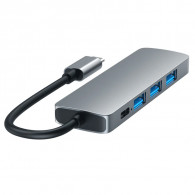 Adaptateur Airsky 5En1 Type-C Vers USB-A + USB-C Gris en Tunisie