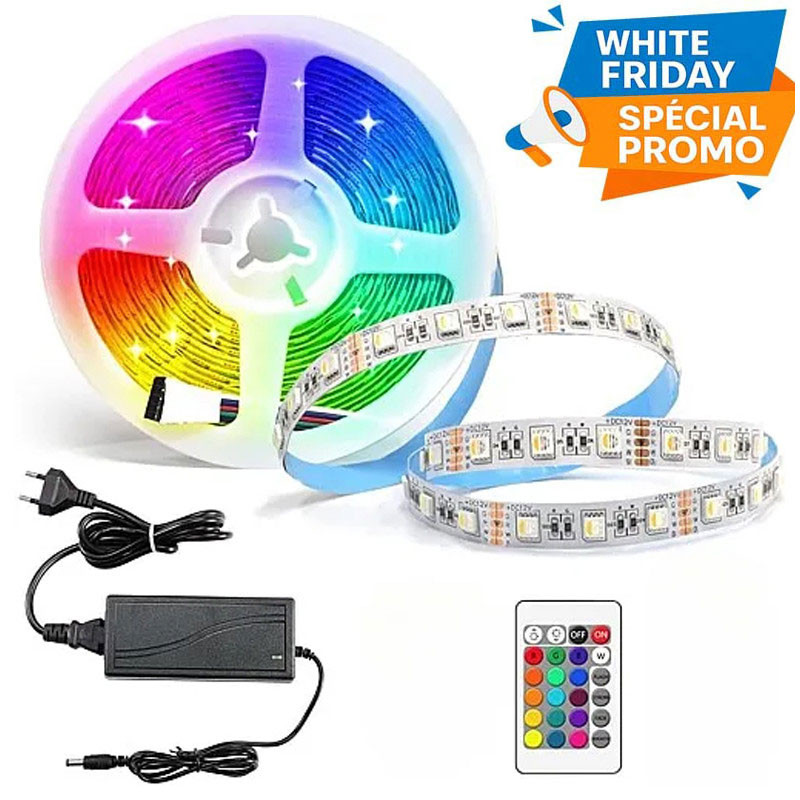 Ruban Led 5M RGB 12V pour Chambre en Tunisie