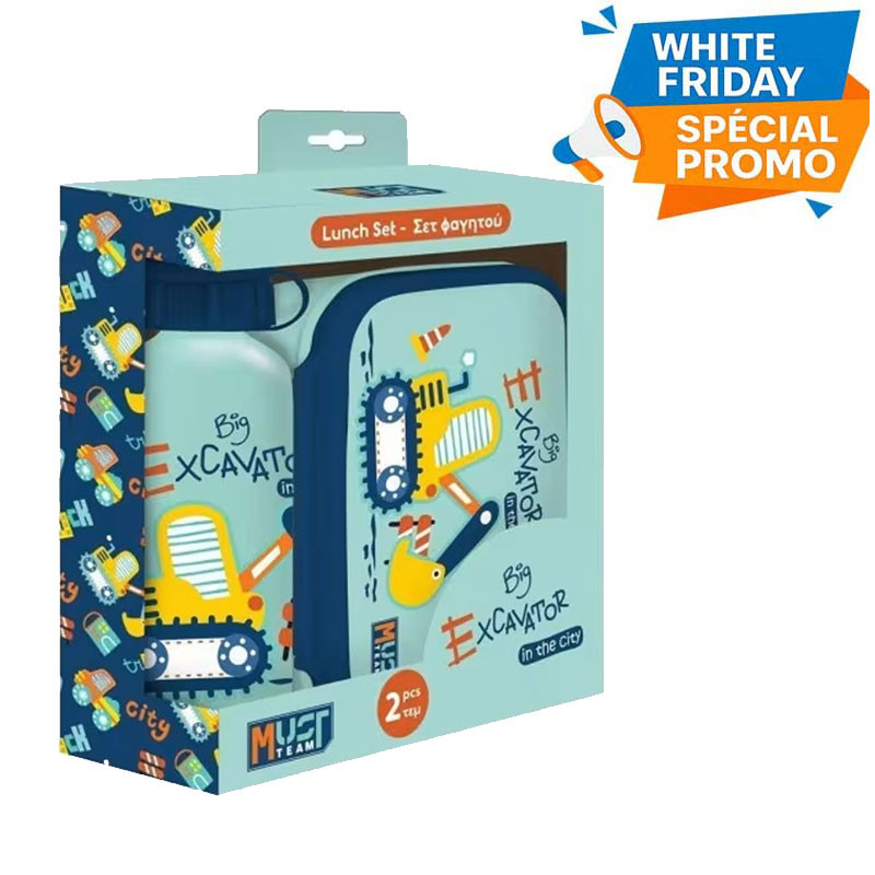 Kit Lunch Box Et Bouteille D'eau Must Team Excavator en Tunisie