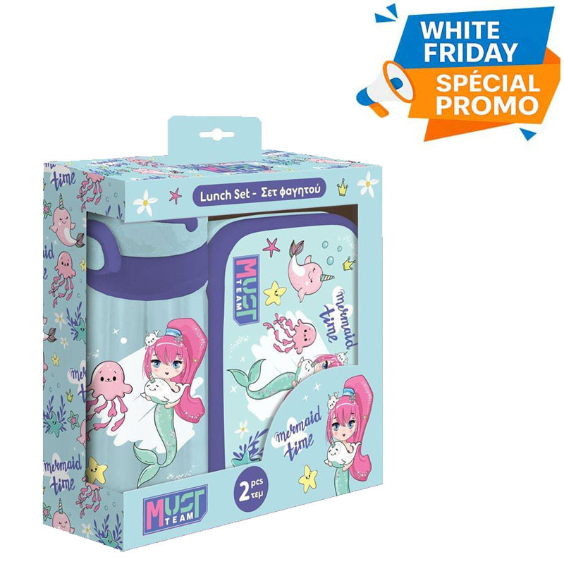 Kit Lunch Box Et Bouteille D'eau Must Team Mermaid en Tunisie