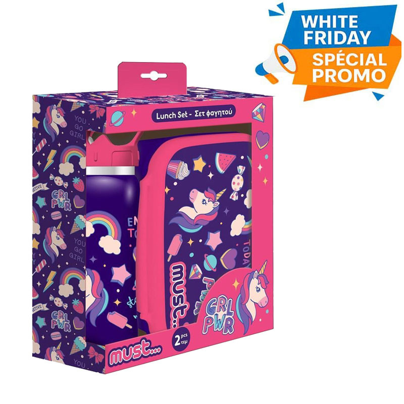 Kit Lunch Box Et Bouteille D'eau Must Team Gril Power Violet En Tunisie