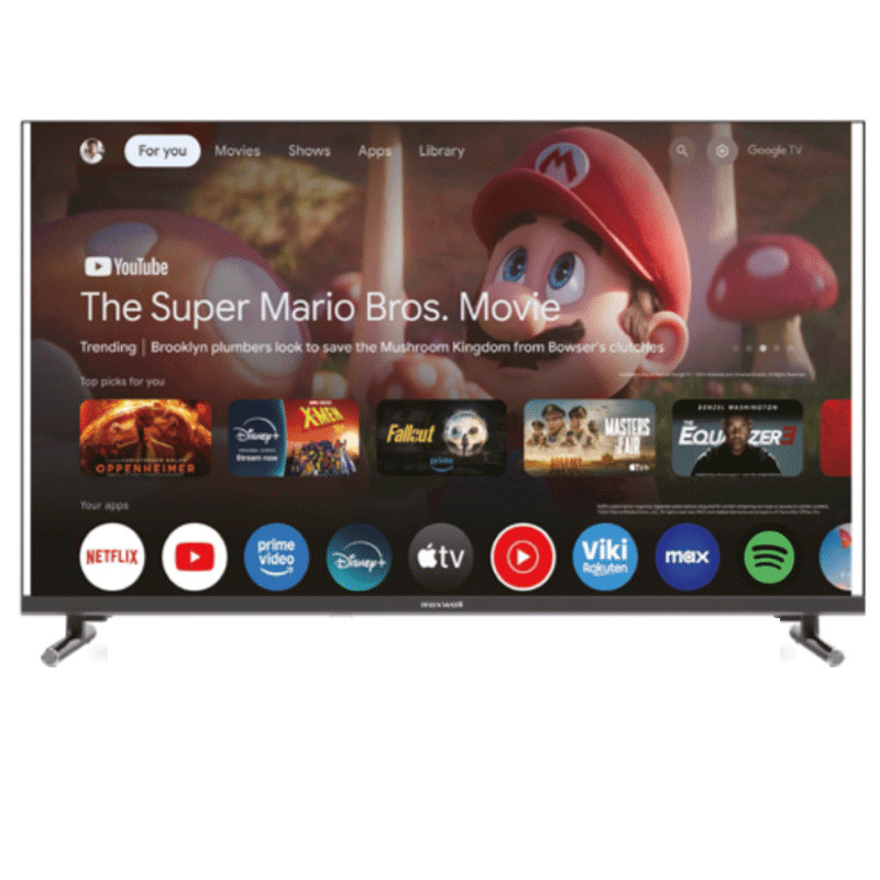 TV Maxwell MG60 43" UHD QLED Google Smart Tv Noir en Tunisie